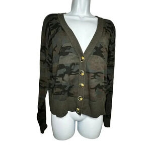 Sanctuary Womens Lets Hang Cardigan Size XS Camo Sweater Camouflage Green NWT